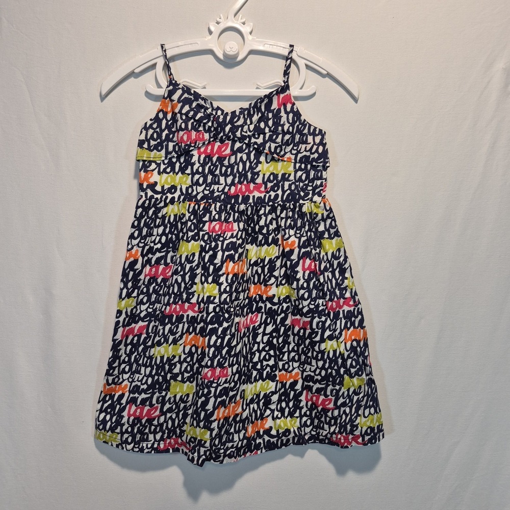 Girls XS Gap Sundress Whimsical Twee Graphic Print Skater Script Print Novelty
